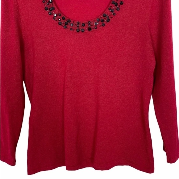 Cable Gauge Embellished Red Size S - Picture 3 of 7